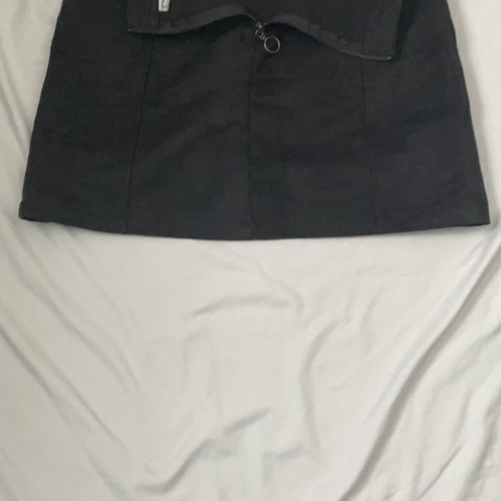 Charcoal Faux Suede Old Navy A Line Mini Skirt Back Zipper Size 4 - Picture 9 of 11